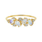 Rainbow Moonstone + Diamond Woodland Fairytale 14kt Gold Ring