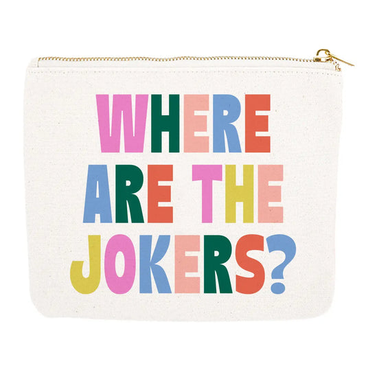 Mahjong Zipper Canvas Card Pouch