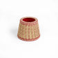 Ochre Red Floral Stripe Block Print Lampshade