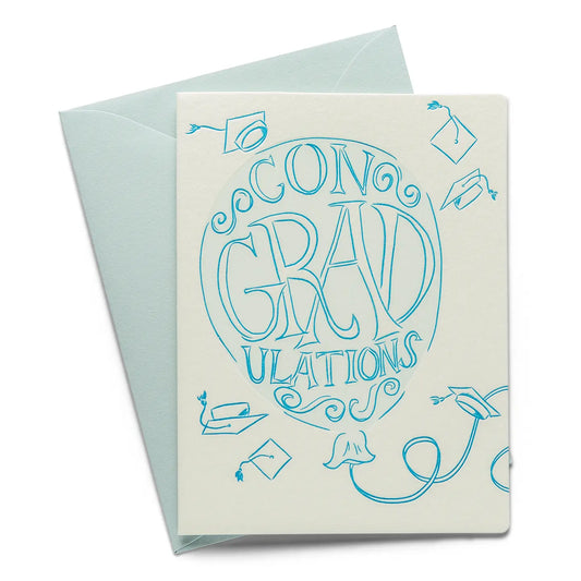 Grad Balloon Letterpress Greeting Card