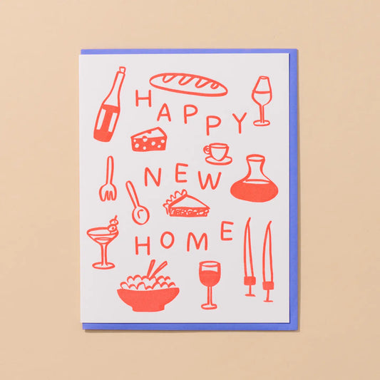Happy New Home Letterpress Greeting Card