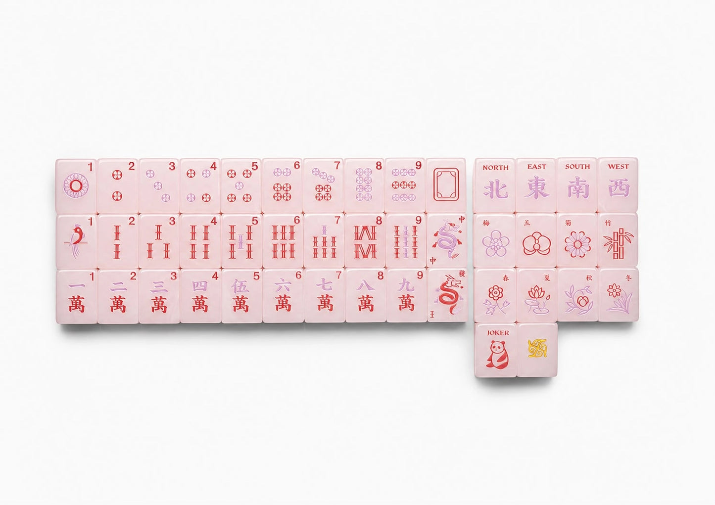 Petal Pink Tradewind Mahjong Tile Set