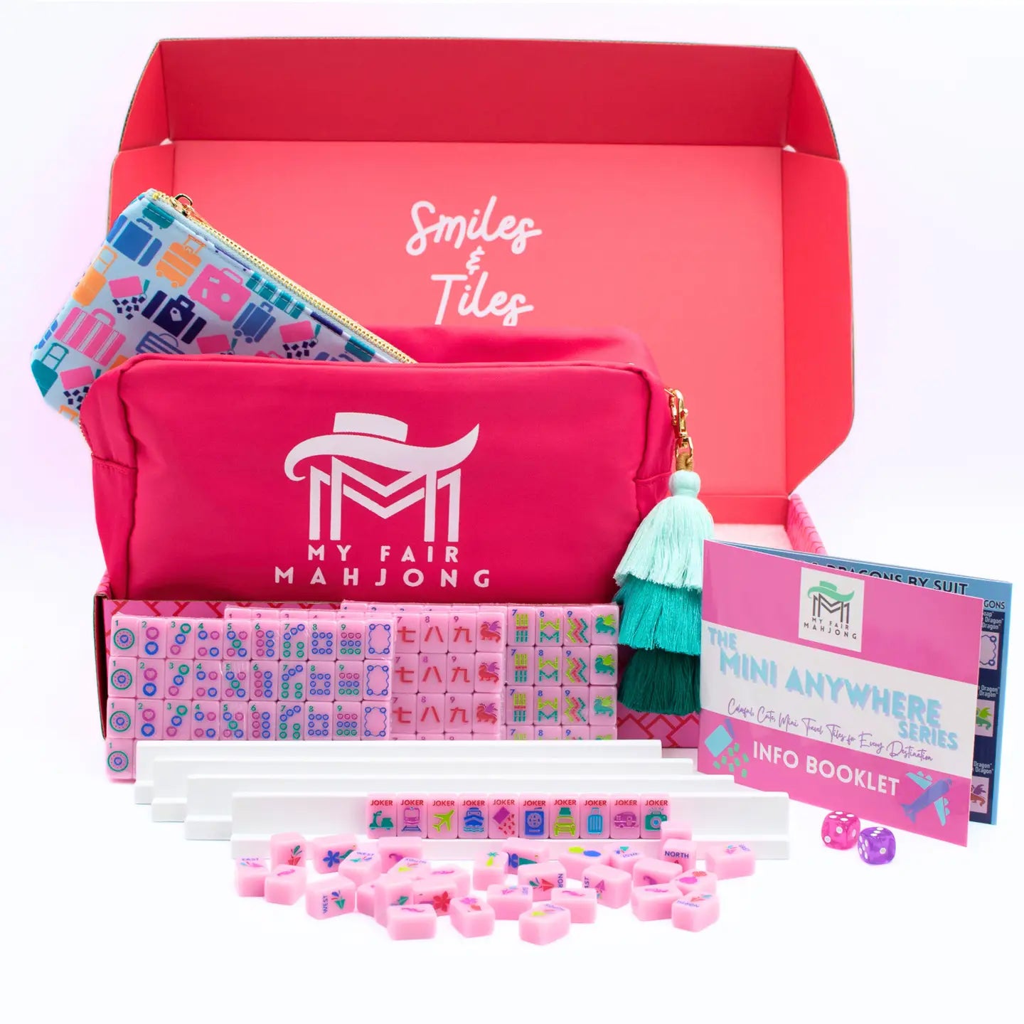 Pink Mini Travel Mahjong Set