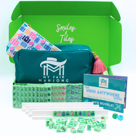 Green Mini Travel Mahjong Set