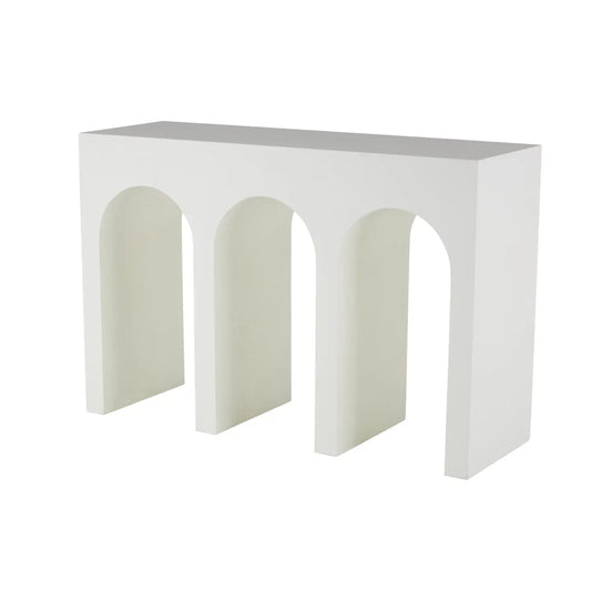 Contemporary White Wooden Console Table