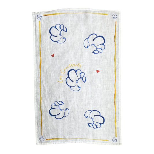 Les Croissants Linen Tea Towel
