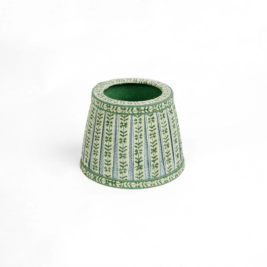 Mint Sky Rhea Floral Stripe Block Print Lampshade