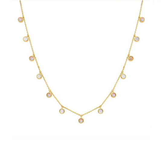 Opal + Mother of Pearl Shimmer Disc Pendant