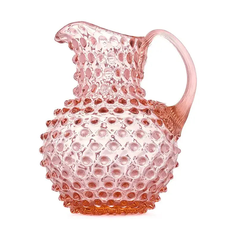 Rose Bronze Hobnail Glass Pitcher