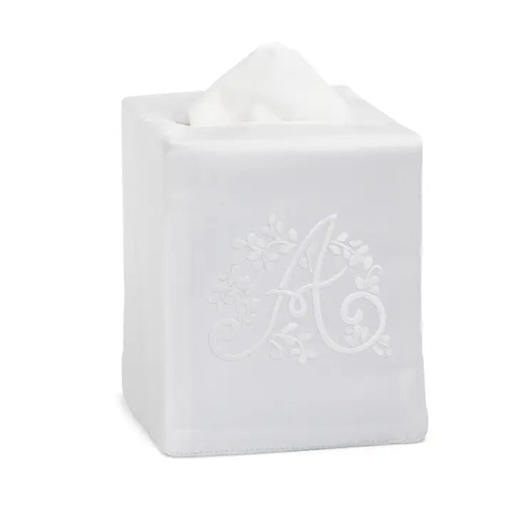 Meadow Monogram Linen Tissue Box Cover