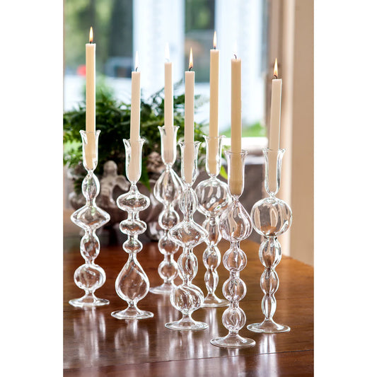 Clear Glass Candlesticks