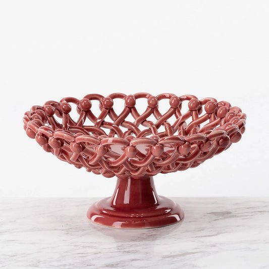 Old Rose Braided Footed Bowl