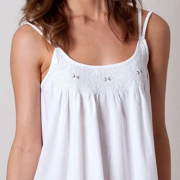 Chrissy White Cotton Nightgown