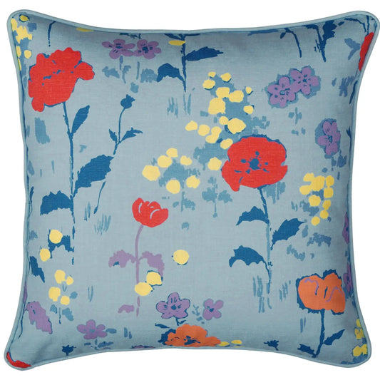 Blue Poppies Paule Marrot Parrots Pillow | Set of 4