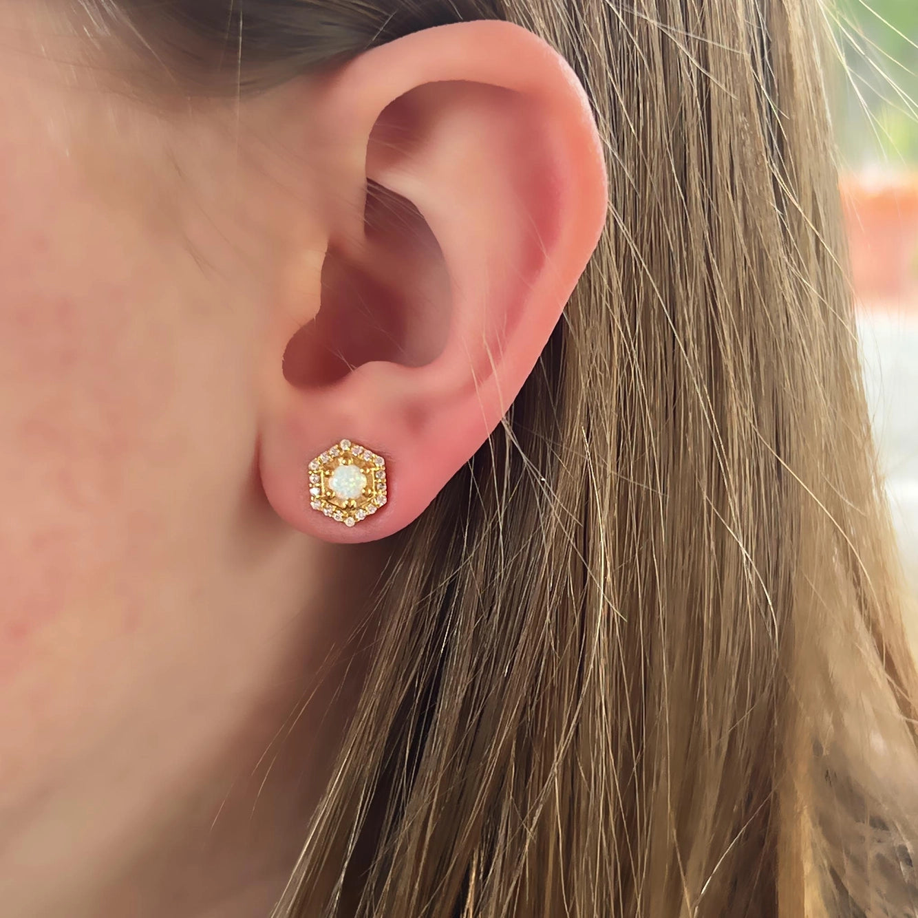 Opal + Diamond Tropicana Studs