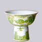 Green + White Porcelain Fish and Lotus Large Footed Bowl
