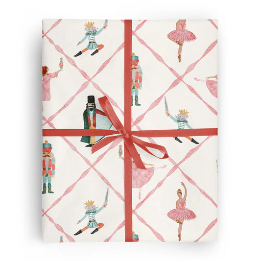 Christmas Nutcracker Trellis Wrapping Paper