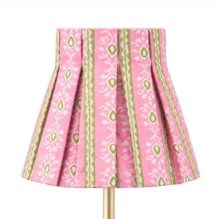 Rosemary Stripe Pink Box Pleat Shade Cover | Set of 2