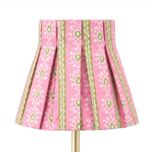 Rosemary Stripe Pink Box Pleat Shade Cover | Set of 2