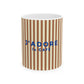 J'adore Le Cafe Striped Ceramic Mug