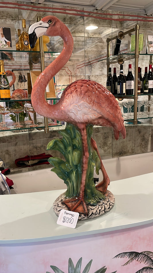 Large Ceramic Flamingo