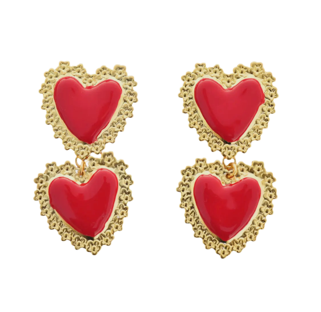 Double Heart Earrings