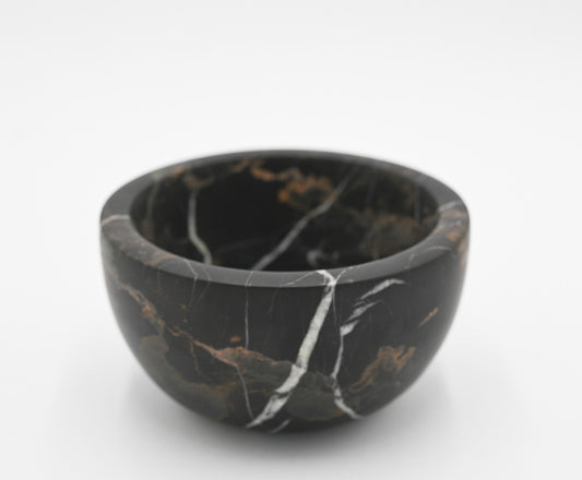 Black + Gold Marble Honed Bowl