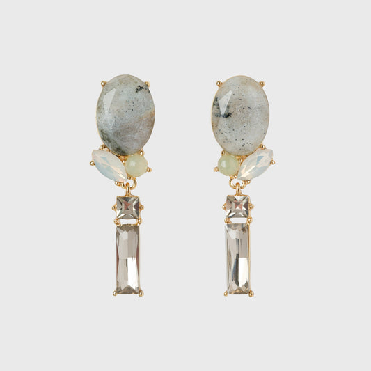 Labradorite Rosebud Earrings