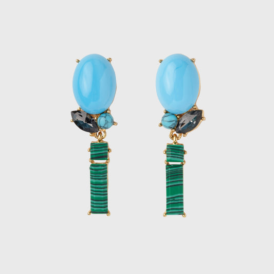 Turquoise Rosebud Earrings