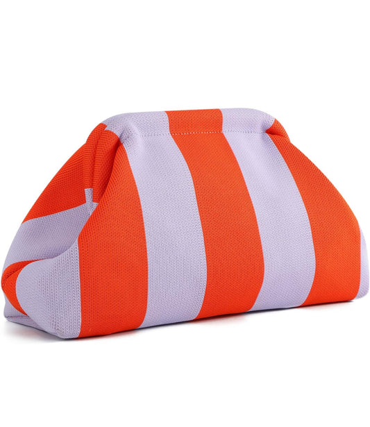 LC Stripes Clutch- Red Cabana