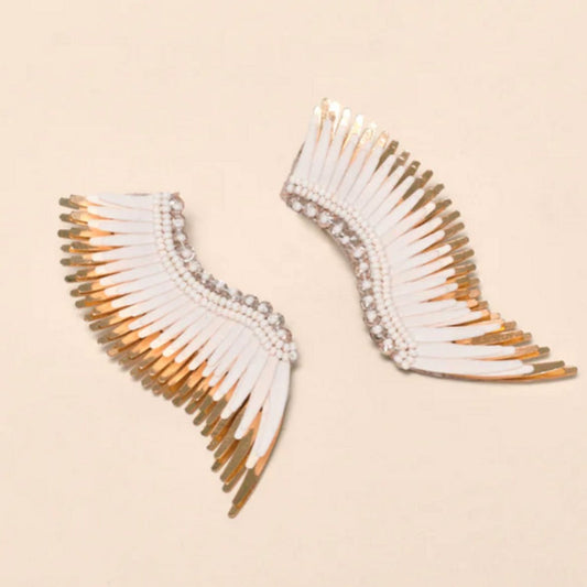 Midi Madeline Earrings in Ivory/Gold