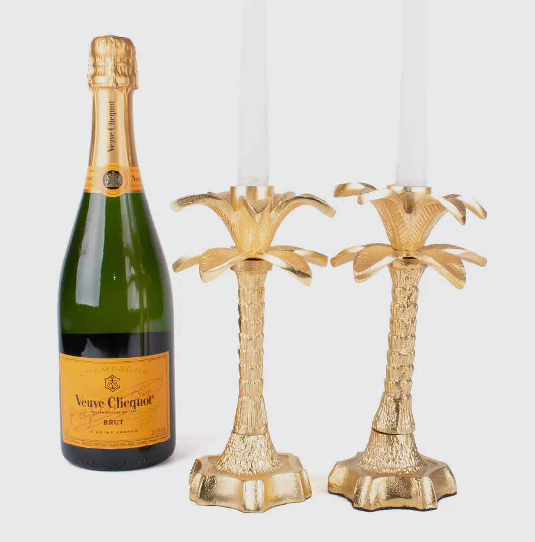 Palm Tree Candlestick Set