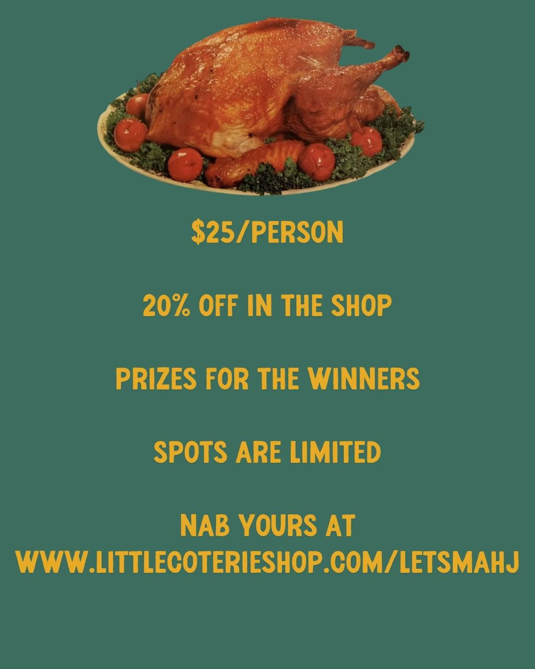 11/12 Friendsgiving Mahj Mini Tournament with Lady Mahj