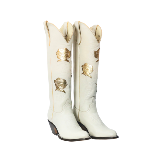 San Antonio Rose Cream + Gold Women's Cowboy Boot