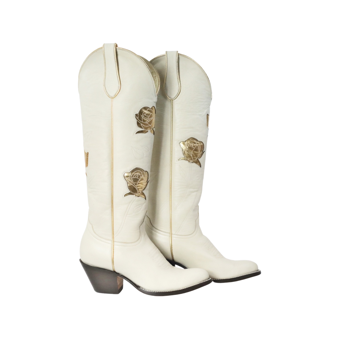 San Antonio Rose Cream + Gold Women's Cowboy Boot