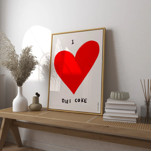 I Love Diet Coke Framed Print