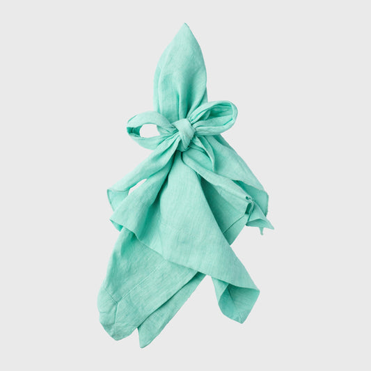 Mint Bow Linen Napkin | Set of 2