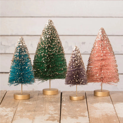 Jewel Tone Bottle Brush Christmas Trees