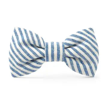 Lake Blue Stripe Dog Bow