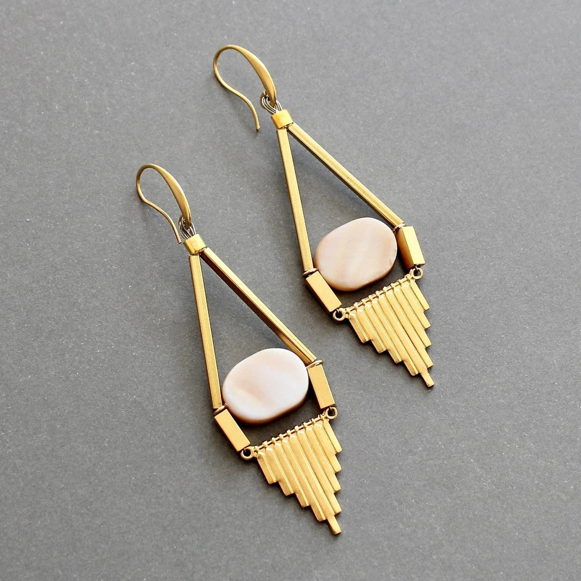 Mother of Pearl Geometric Earrings