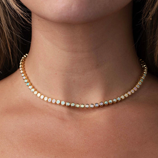 Opal Ombre Tennis Necklace