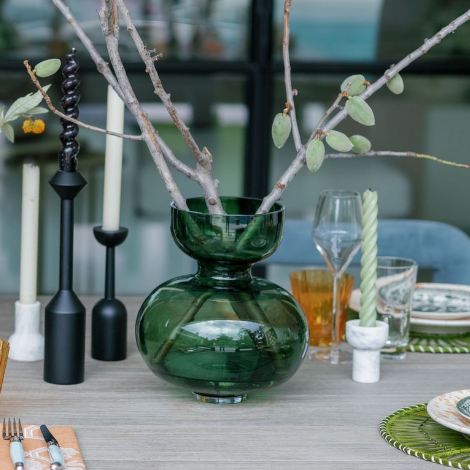 Green Gourd Glass Vases