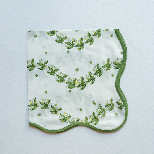 Lily of the Valley Scalloped Napkin