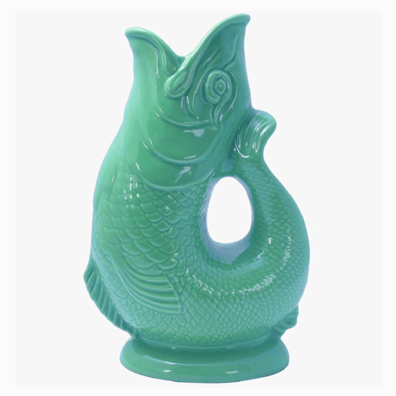 Large Sea Green Gluggle Jug