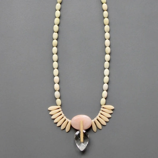 Peach Jade Art Deco Necklace