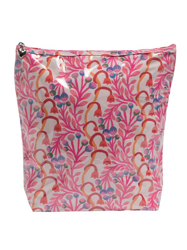 Pink Strawberry Vine Cosmetic Bags