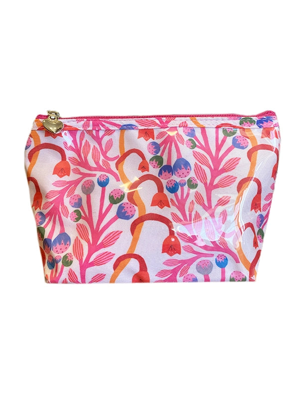 Pink Strawberry Vine Cosmetic Bags