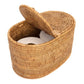 Rattan Oval Double Tissue Roll Box