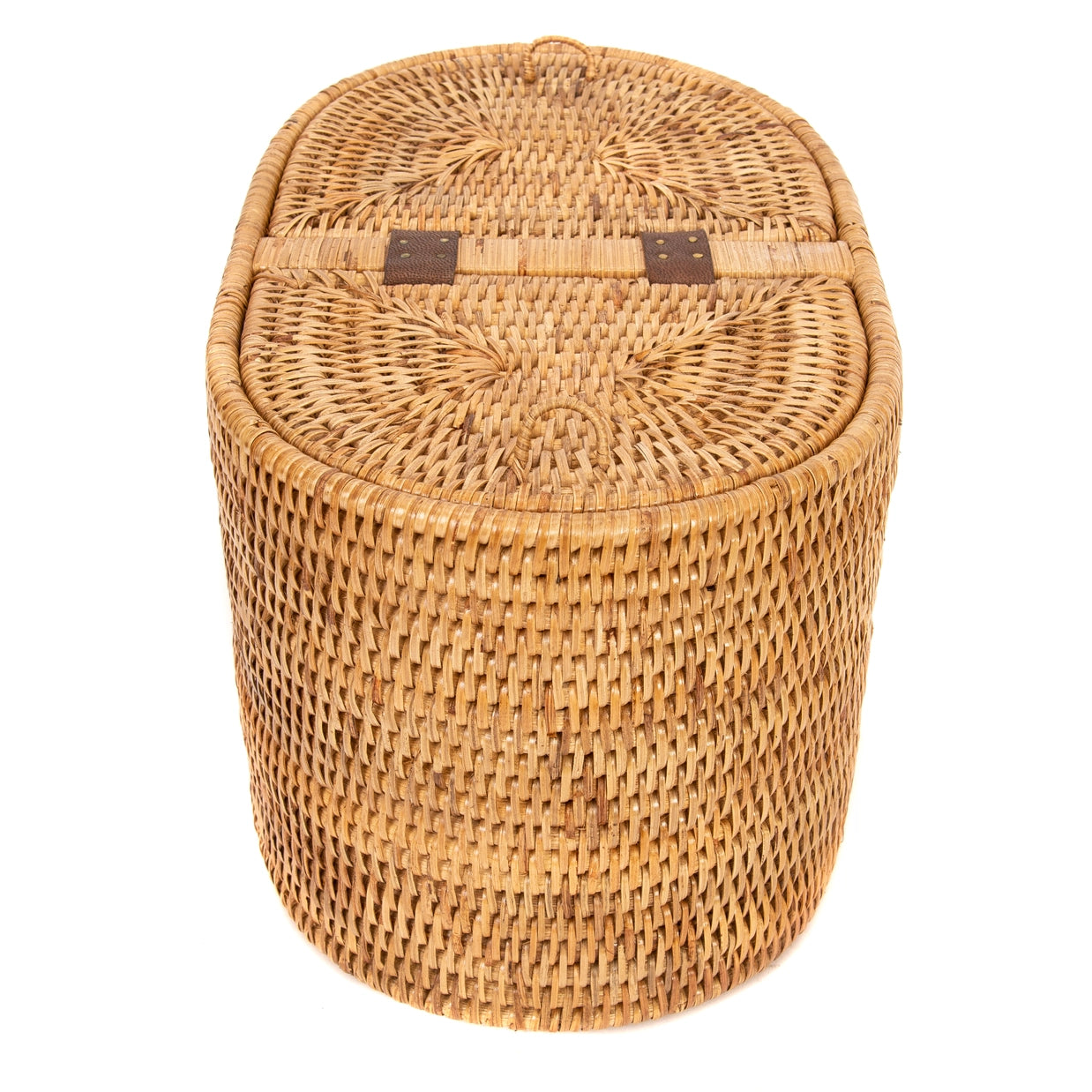 Rattan Oval Double Tissue Roll Box