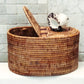 Rattan Oval Double Tissue Roll Box